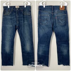 Levis 1947 Special Edition 501 Jeans Mens 34 X 31 Blue Denim Raw Hem